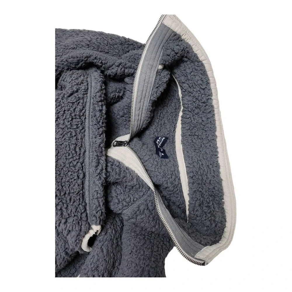 Abercrombie & Fitch Pullover Womens Medium Gray Soft A F Sherpa Fleece 1/4 Zip - Picture 11 of 12